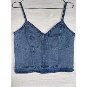 NWT Express Denim Cropped Corset Top Sz 6